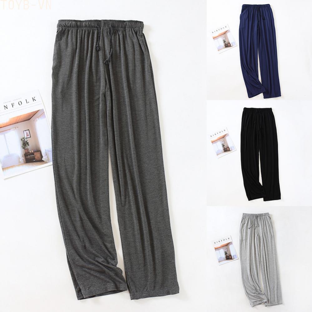 【TOYBOX】Pants Pajamas Solid Color Yoga Elasticated Long Trousers Comfy For Men