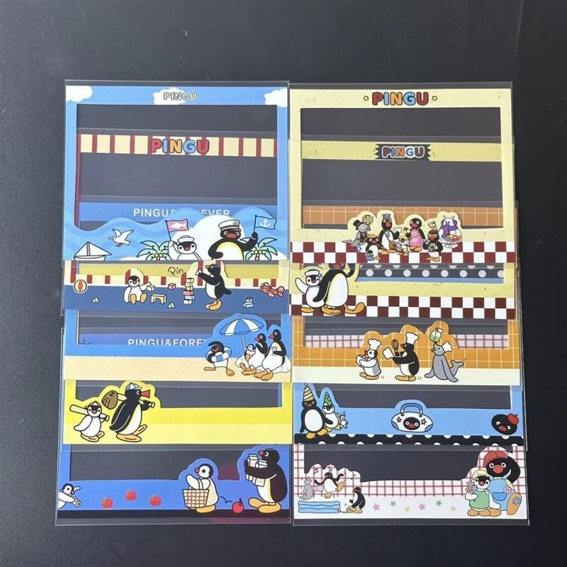 Nhãn dán chim cánh cụt MiNi rộng PINGU PINGU Polaroid Nhãn dán ren rộng Photocard Vỏ bảo vệ Thẻ Phim