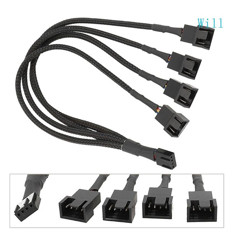Will Fan Splitter PC Fan Splitter 4Pin PWM Fan Splitter Cable PC Case Fan Header