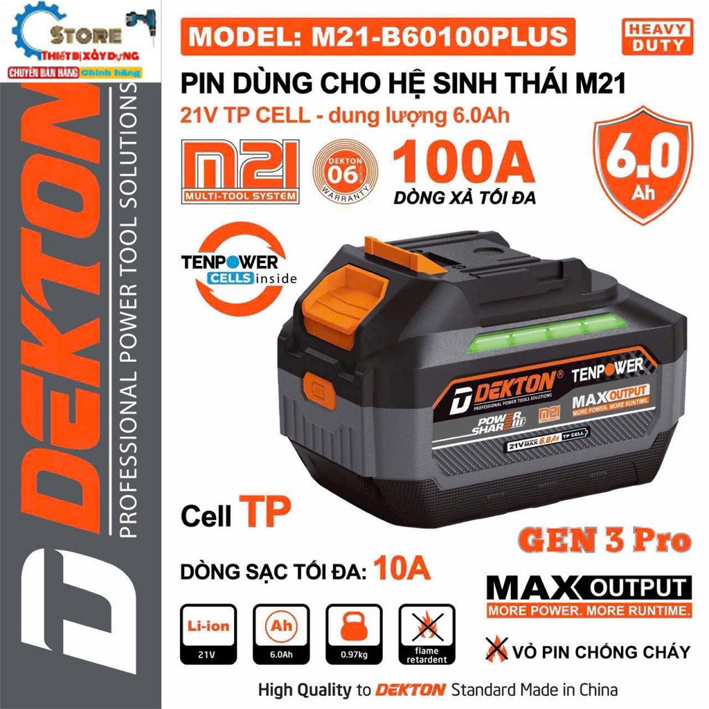 Pin DEKTON M21-B4085Plus và M21-B60100plus - Store thiết bị dekton