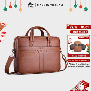  Cặp Công Sở Lata  Thời trang nam basic đựng laptop 14 inch - Cặp da CA34  