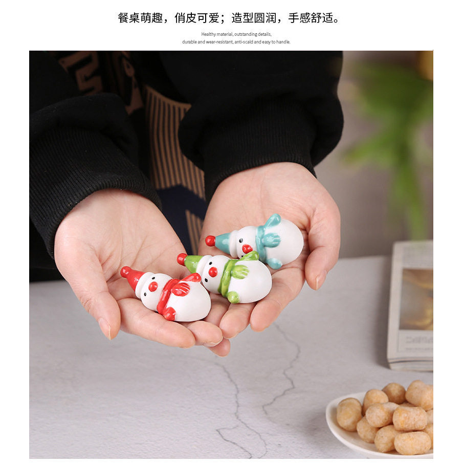Đồ trang trí gốm sứ Mini Người tuyết Đồ trang trí Giáng sinh Đồ chơi