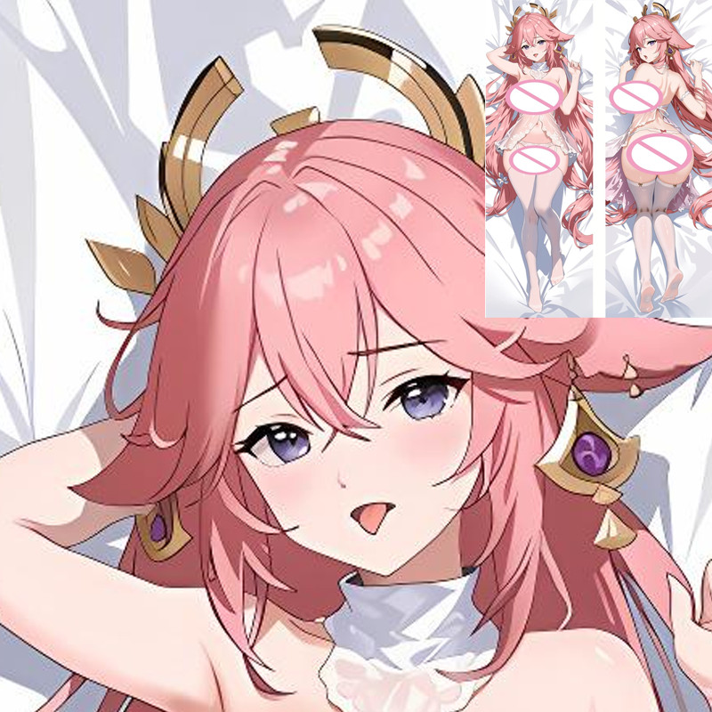 Genshin Impact Yae Miko Anime Dakimakura Otaku Waifu Kích Thước Cuộc Sống 2 Mặt In Otaku Đệm Gối