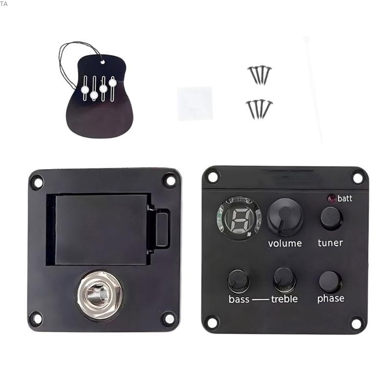 TG Acoustic Guitar Pickup với Tuner 2-Bands EQ Tuner Active Guitar Equalizer Piezo Pickup cho Acoust