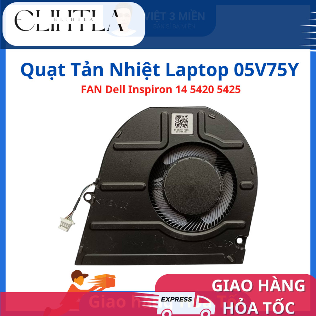 FAN Quạt tản nhiệt laptop Dell Inspiron 14 5420 5425 05V75Y 5V75Y ZIN - LIKENEW - BẢO HÀNH 1 THÁNG