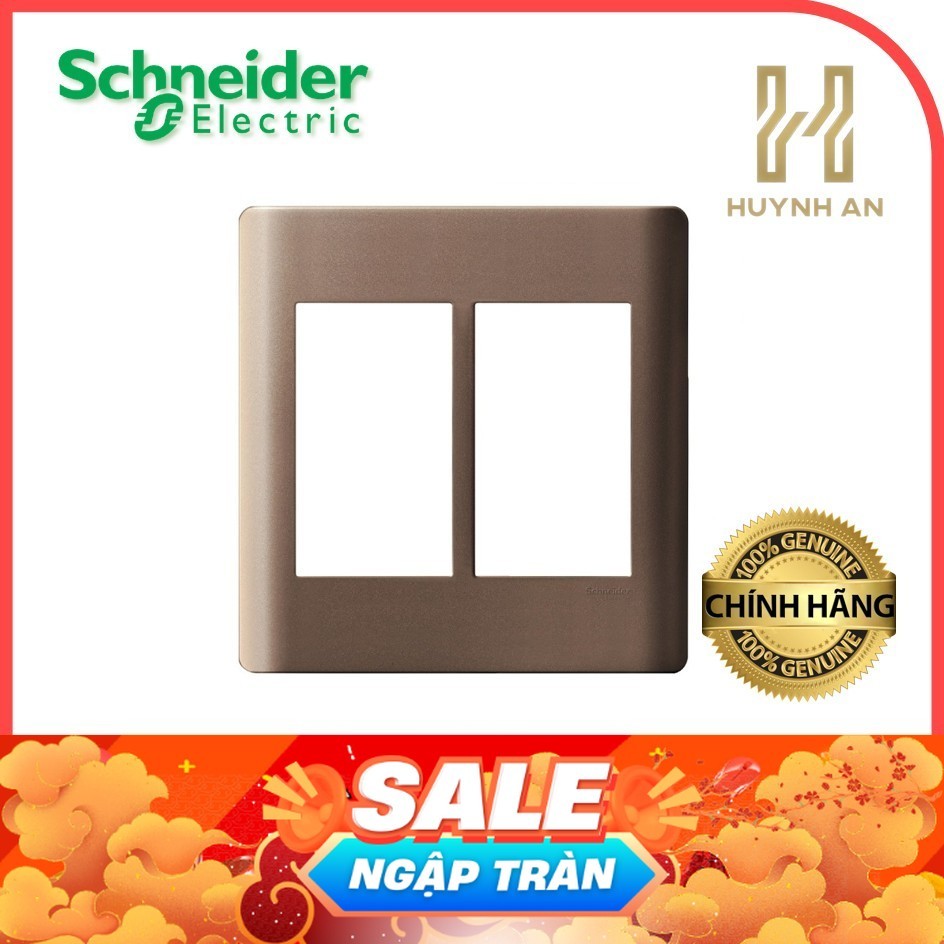 Mặt cho 6 thiết bị size S màu trắng/đồng dòng ZenceloA - Schneider Electric - A8401L_WE_G19 A8401L_S