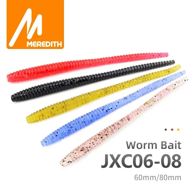 MEREDITH Chìm ChậmTrout Giun Mồi Mềm 60mm 80mm Mồi Câu Cá Nhân Tạo Giun Biển Câu Cá Giun Đất Mồi Mềm