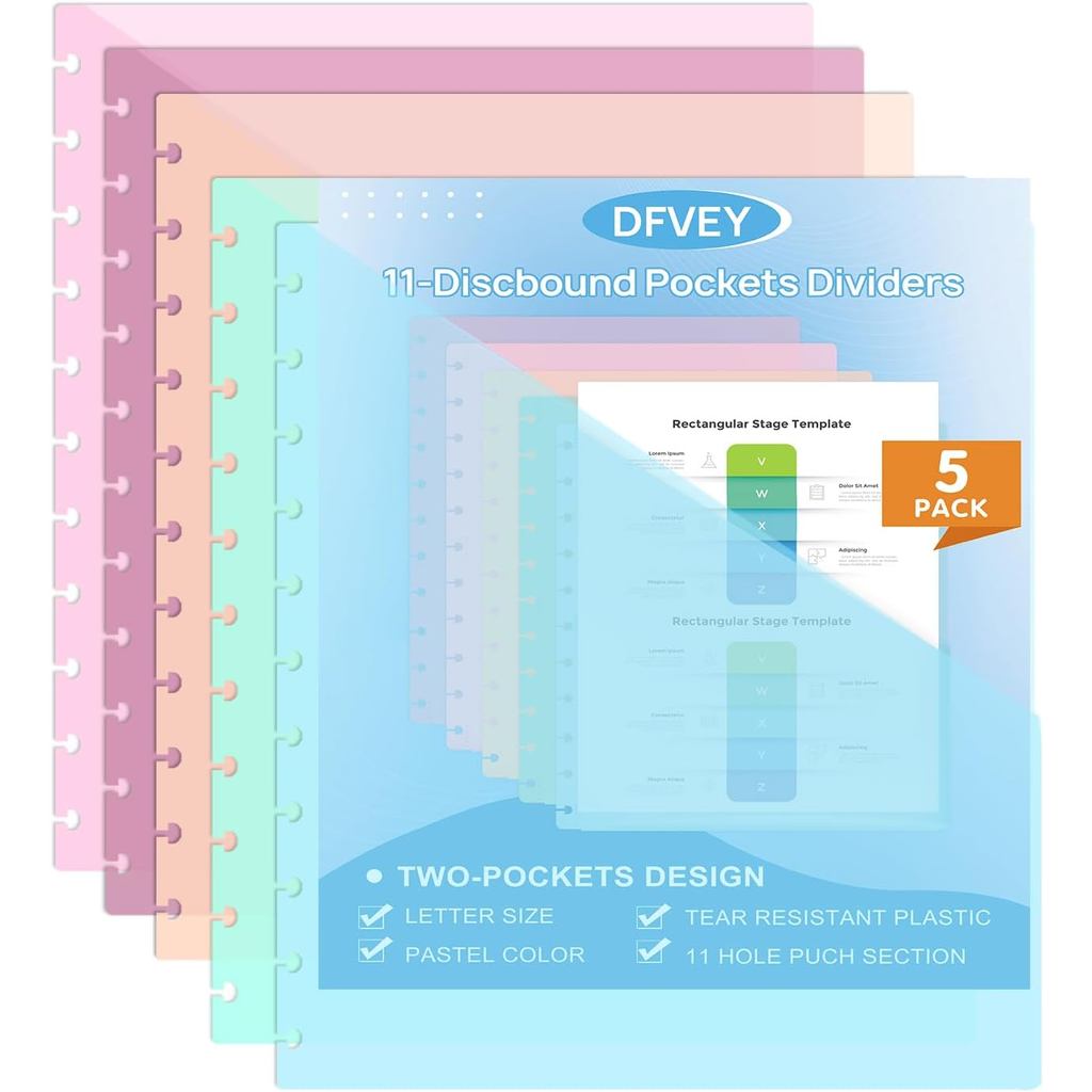 8.5 X11 Discbound 2 Pocket Dividers Discbound Notebook Dividers Discinder Dividers cho văn phòng tại