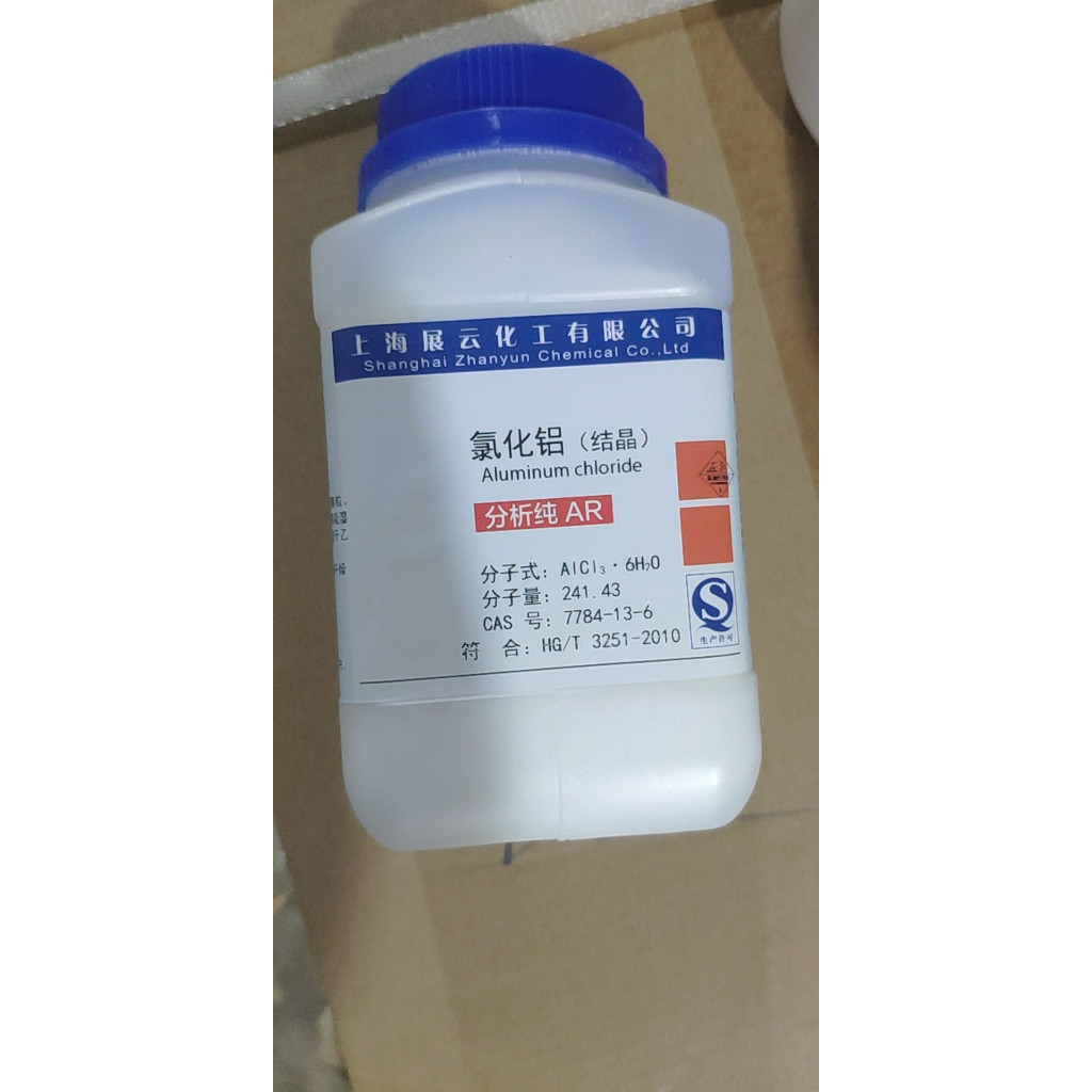 Chất Aluminum chloride AlCl3 nhôm clorua lọ 500g Xilong CAS 7784-13-6 HCPTN