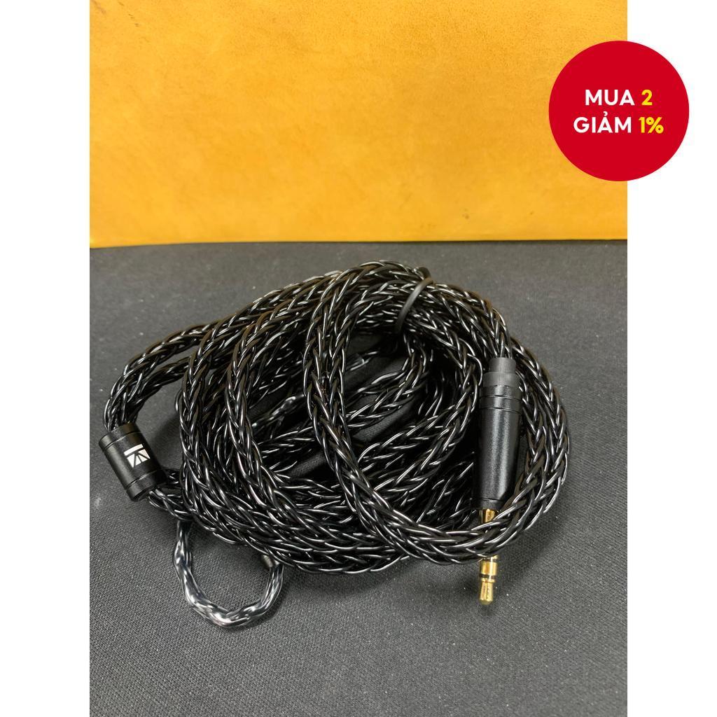 Cáp IEM âm trần 2M Mạ bạc 8 lõi cho KZ ZS10 PRO ZSN PRO CRA KBEAR ST12 Plus