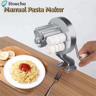 HOUCHU Hướng dẫn sử dụng Máy làm mì ống, Máy ép tay Máy làm Macaroni tiện dụng, Hợp kim nhôm bền bỉ Tiết kiệm nhân công Tay quay Fettuccine Máy nhà hàng
