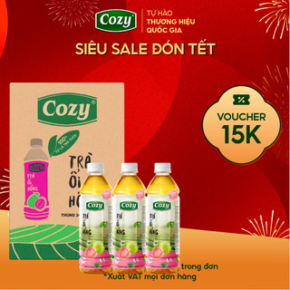  Trà Ổi Hồng Thùng 24 Chai 350ml Uống Liền Cozy - Trà Trái Cây Thơm Ngon Rõ Vị Ổi Hồng Ngọt Thanh 