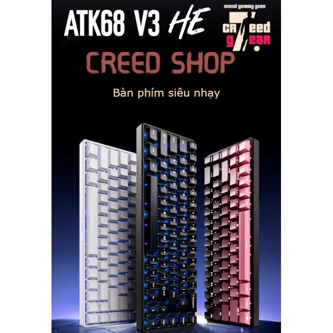 (CHÍNH HÃNG Việt Nam) Bàn phím cơ ATK68 V3 và ATK68 V2Magnetic Switch (Rapid Trigger)