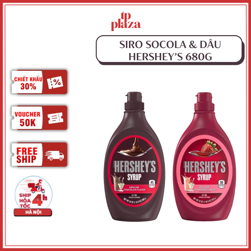 Siro Vị Socola, Dâu Hershey’s Syrup Chocolate, Strawberry Chai 680g
