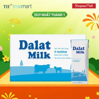   LIVE STREAM  Thùng 48 hộp sữa tươi tiệt trùng Dalatmilk ít đường 180 ml  180 ml x 48  