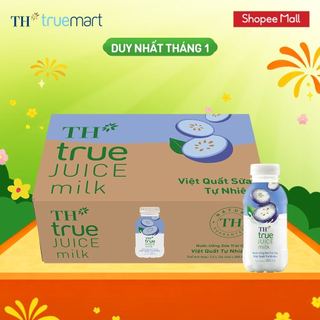  Thùng 24 chai nước uống sữa trái cây TH true JUICE milk việt quất tự nhiên 300 ml  300 ml x 24  