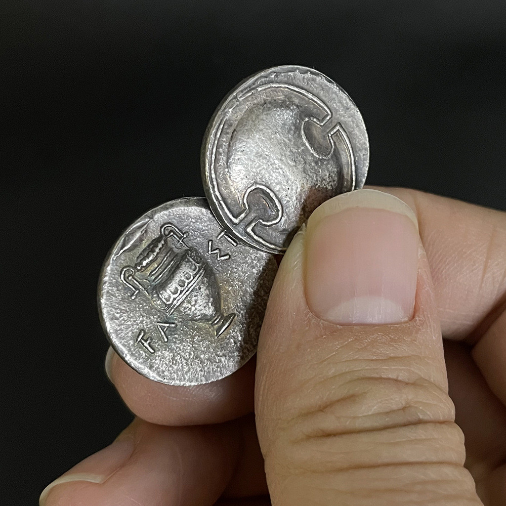 Sao chép Cổ Hy Lạp Đồng Tiền Đồng Tebadebis Lá Chắn Tiền Xu La Mã Cổ Đại DIY Mặt Dây Chuyền Trang Sứ