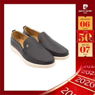   GIÁ ĐỘC QUYỀN  Giày lười nam Pierre Cardin da bò thật đế cao su chống trượt họa tiết logo sang trọng - 516 