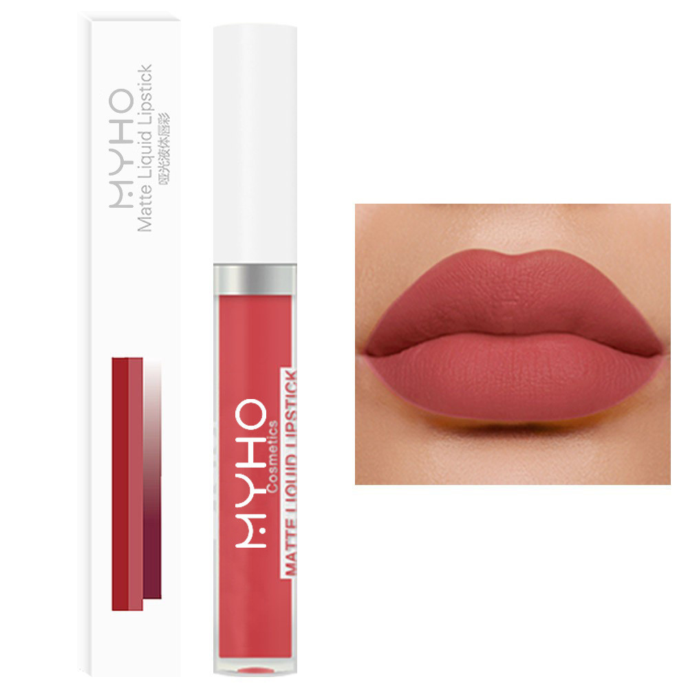 Trang điểm MYHO Color Lip Gloss Matte Velvet Lip Gloss Dễ dàng tô màu Trạm Son môi nhiều màu mz01.05