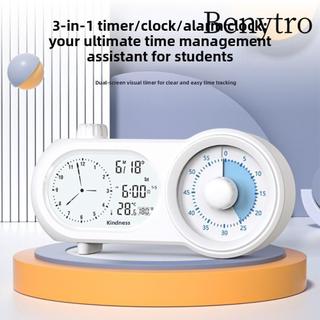 Benytro Đồng hồ báo thức BENYTRO, Hiển thị trực quan Trình quản lý thời gian màn hình kép, Hẹn giờ đếm ngược đa chức năng Quản lý thời gian học sinh