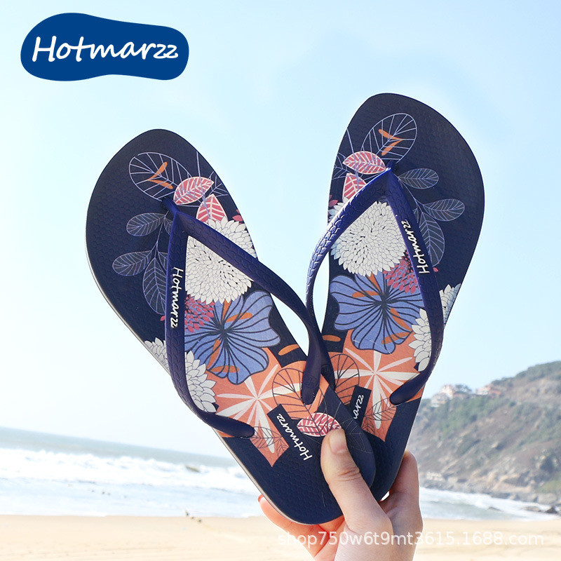Hotmarzz Hotmarzz Dép in hình nữ Dép xỏ ngón mùa hè Dép xỏ ngón Giày đi biển