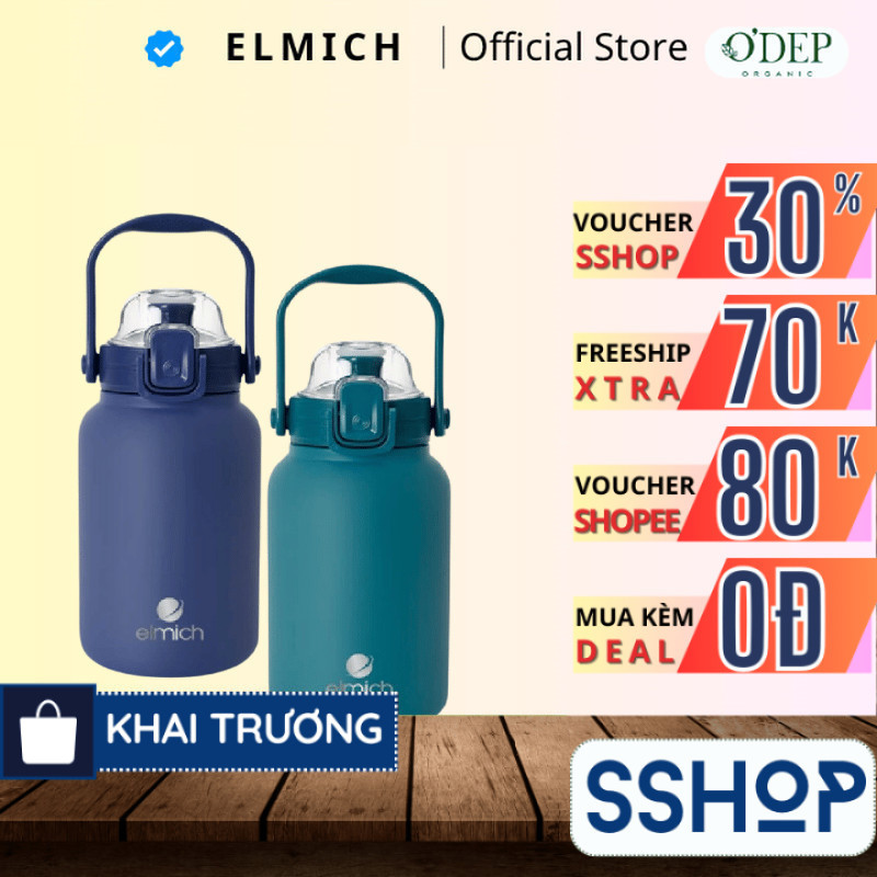 Bình giữ nhiệt inox 304 Elmich EL8373 dung tích 1.2L , Hàng chính hãng - SSHOP SSO