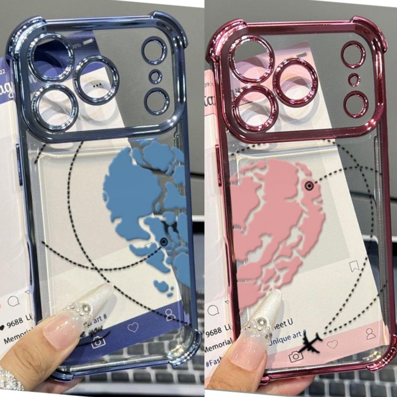 Màu Hồng Bule Love Art Máy Bay Cặp Đôi Ốp Lưng Điện Thoại Xiaomi POCO X7 Pro F8 Ultra F7 X6 F5 X5 X3