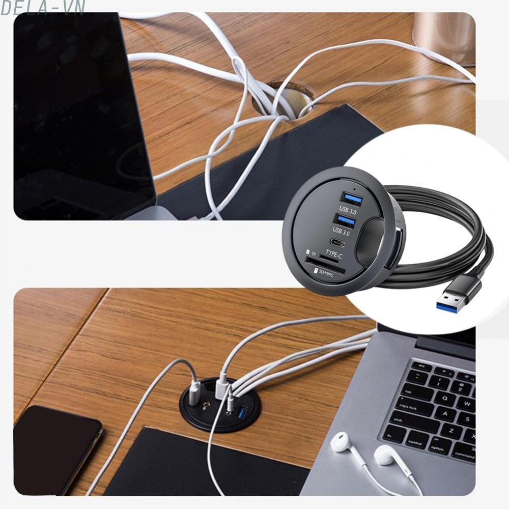 Desk Grommet Hub 2 Ports USB 3.0 Enhanced Data Transfer Speeds For Desktop PC#DELA