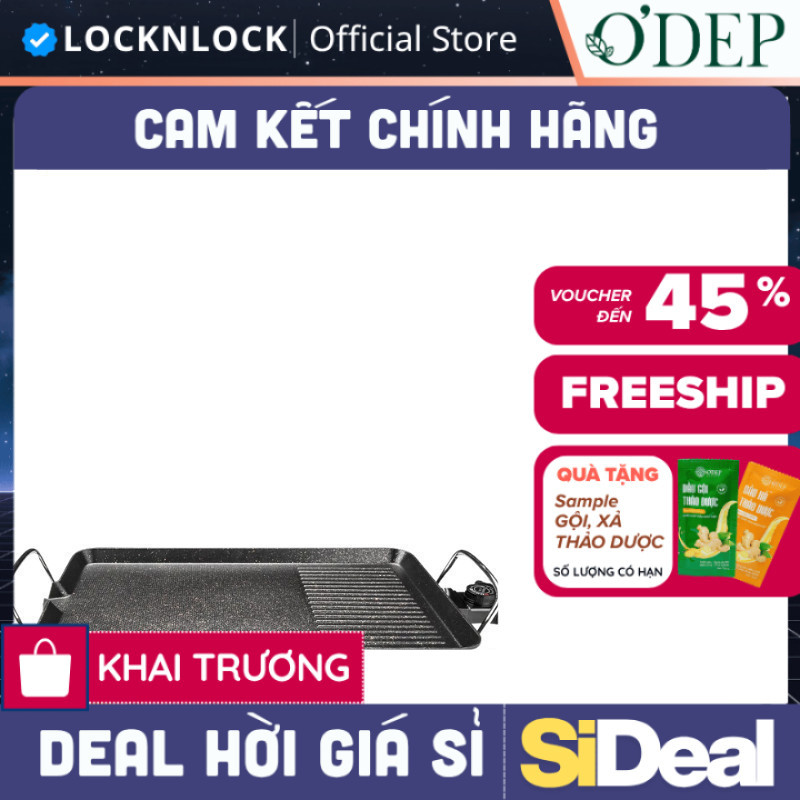Bếp nướng điện electric grill - màu đen Chính hãng LocknLock EJG212BLK - SIDEAL SIL