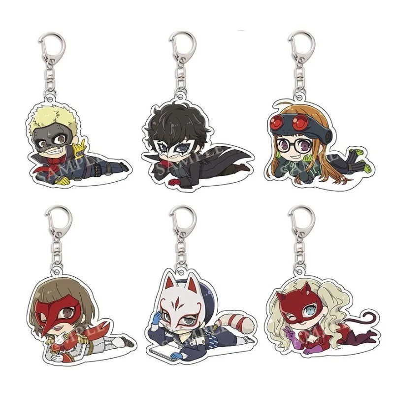Móc khóa Anime Persona 5 mô hình Amamiya Ren Morgana Futaba Yusuke Mica Acrylic trang trí cặp sách l
