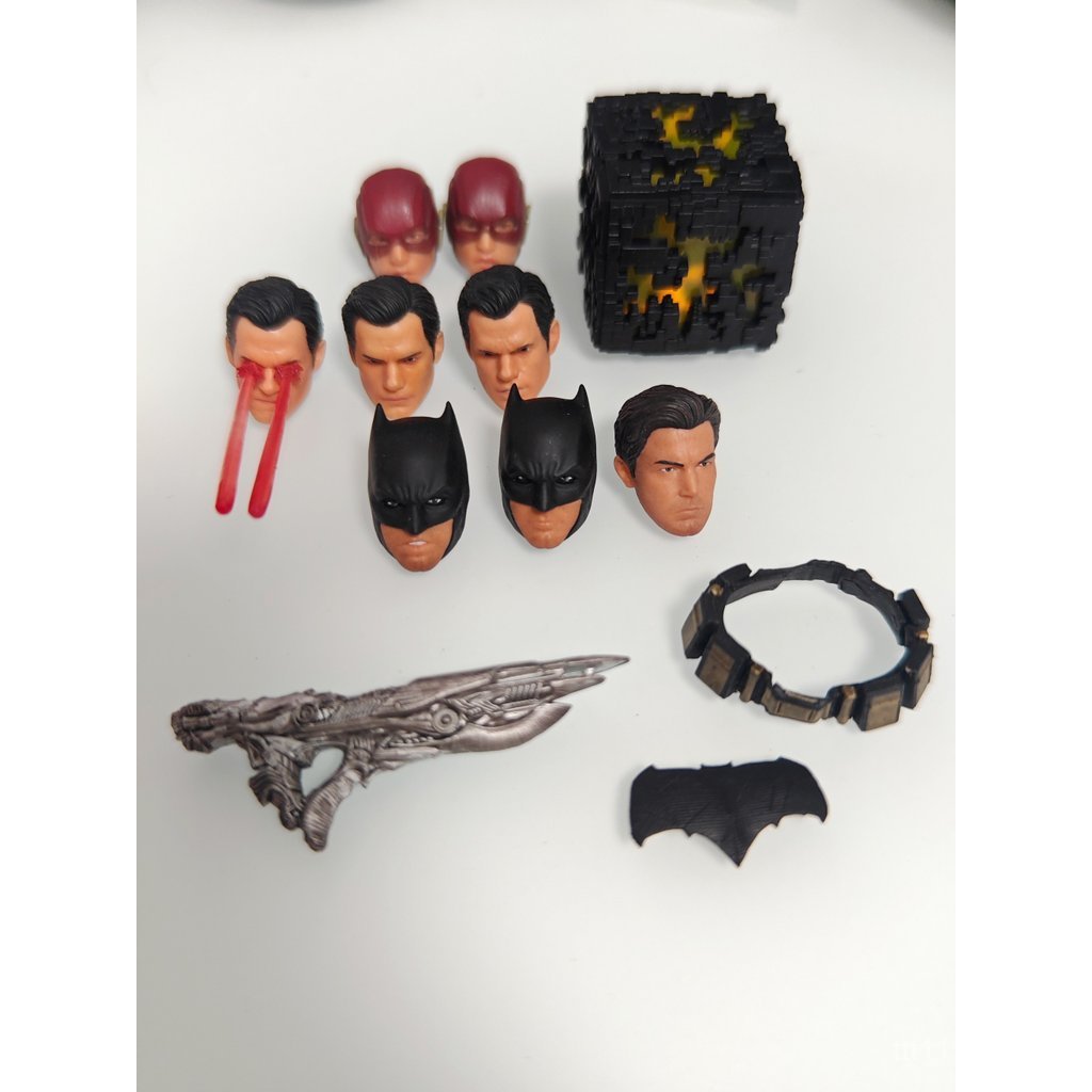 Mezco Ant Trio Justice League Batman Superman Flash Hướng dẫn Kéo Đầu Khắc Phụ kiện