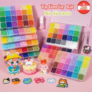Bo xep hat nhua mini diy do choi sang tao kem ban ui nhip giay ep nhiet cho tre va gia dinh