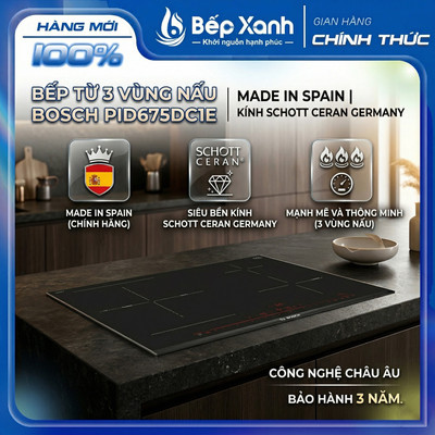PID675DC1E - NEW 2026 | Bếp Từ Bosch PID675DC1E Series 8 - Cảm Biến Chiên Xào - 17 Mức Nhiệt - Hàng Chính Hãng Full B