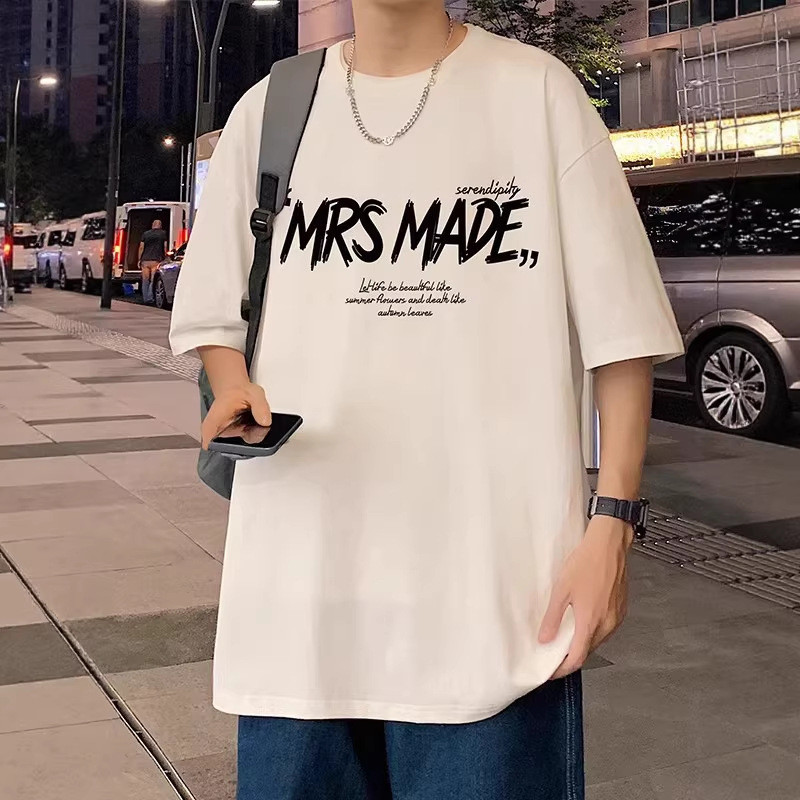 Short-Sleeved T-shirt Men's Summer 2026 New American High Street Fashion Brand Half Sleeve Print Boy