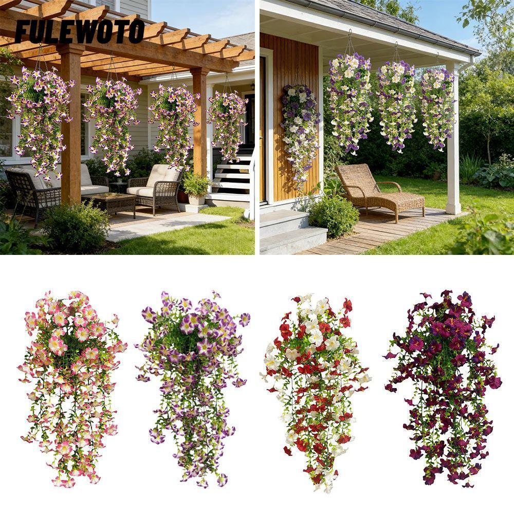 FILEWOTO Sống Động Như Thật Morning Glory Vine, Phụ Kiện Lá Xanh Morning Glory Hoa Nhân Tạo, DIY Nhi
