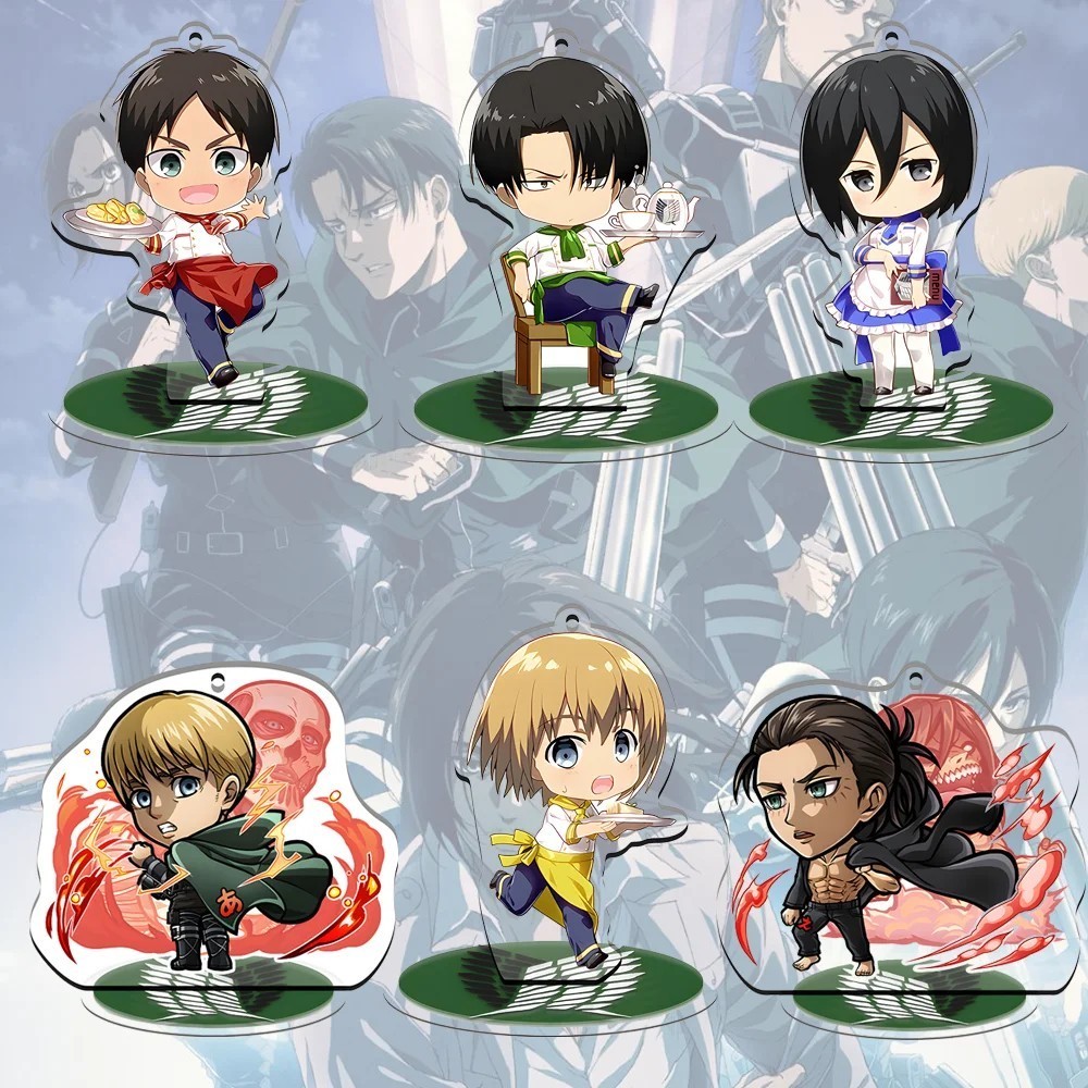 Mô hình Standee Anime Attack on Titan Đại Chiến Titan Levi Ackerman Eren Mikasa Armin Chibi  Decor