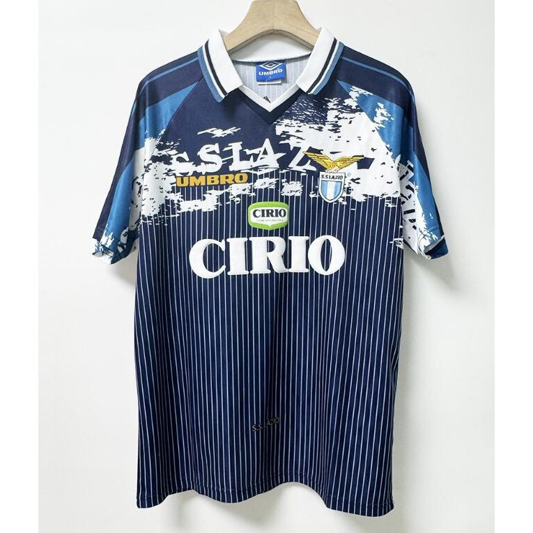 S-XXL [Mới Retro] 1996-97 Lazio Sân Khách Vintage Áo Bóng Đá Sân Khách Chất Lượng Hàng Đầu Áo Thun T