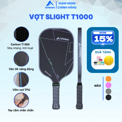 [Bản VN] Vợt PICKLEBALL SLIGHT T1000 KAIWIN - Siêu phẩm CAO CẤP chuyên dụng, chính hãng