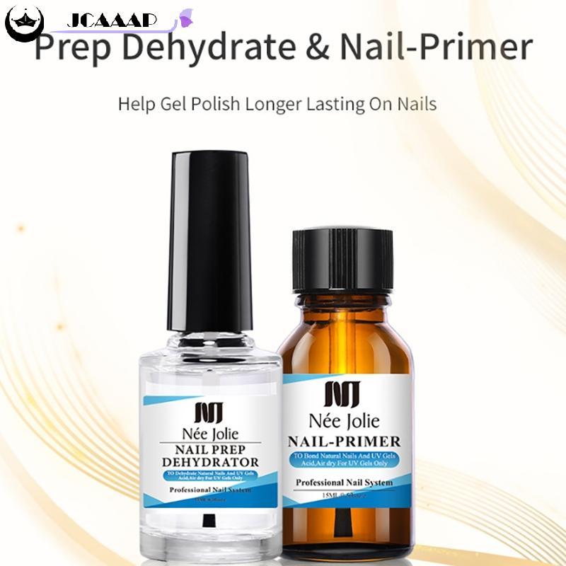Jcaaap 15ml Nail Primer Nail Prep Dehydrate Base Top Coat Gel Nail Polish Need Of UV LED Lamp Nail A