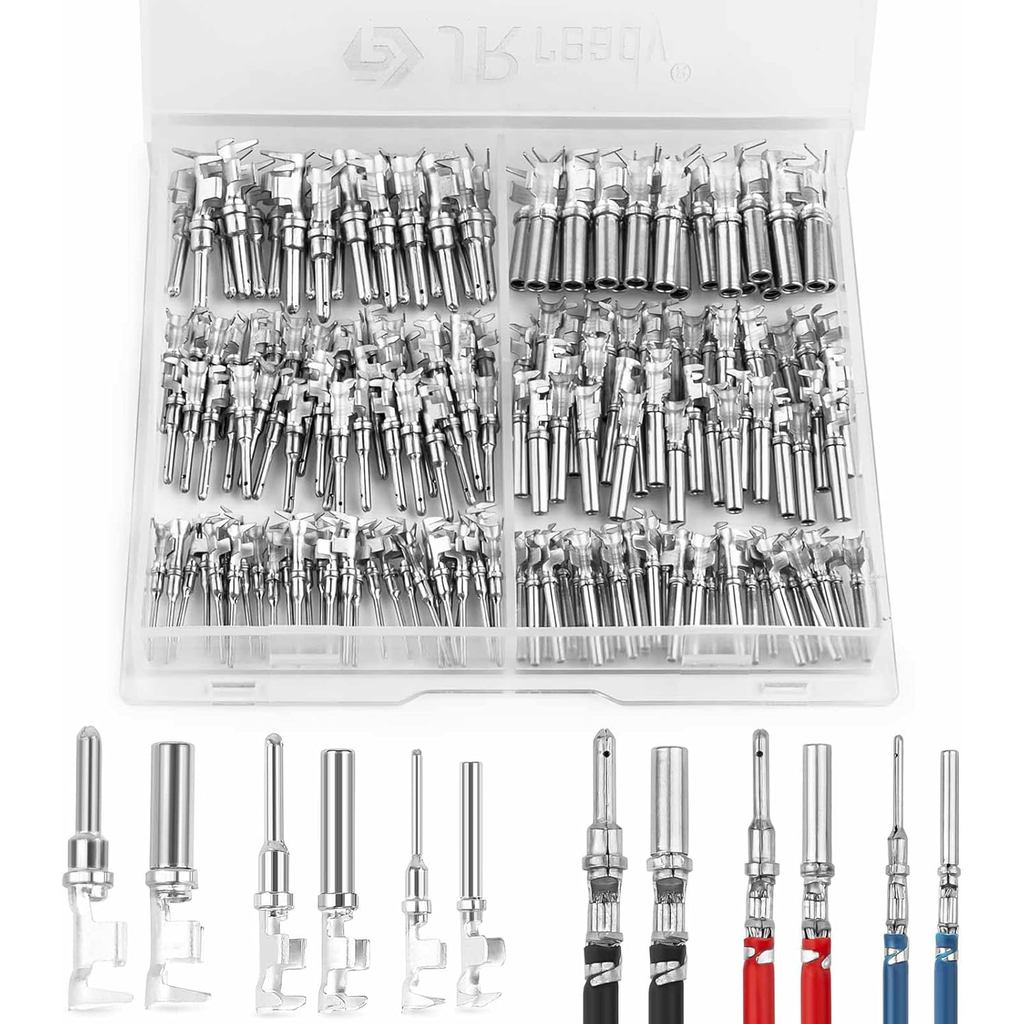 JRready ST6441 Deutsch Contact Kit, Deutsch Stamped Pin, Open Barrel Contact Kit Size 12 16 20 Chân 