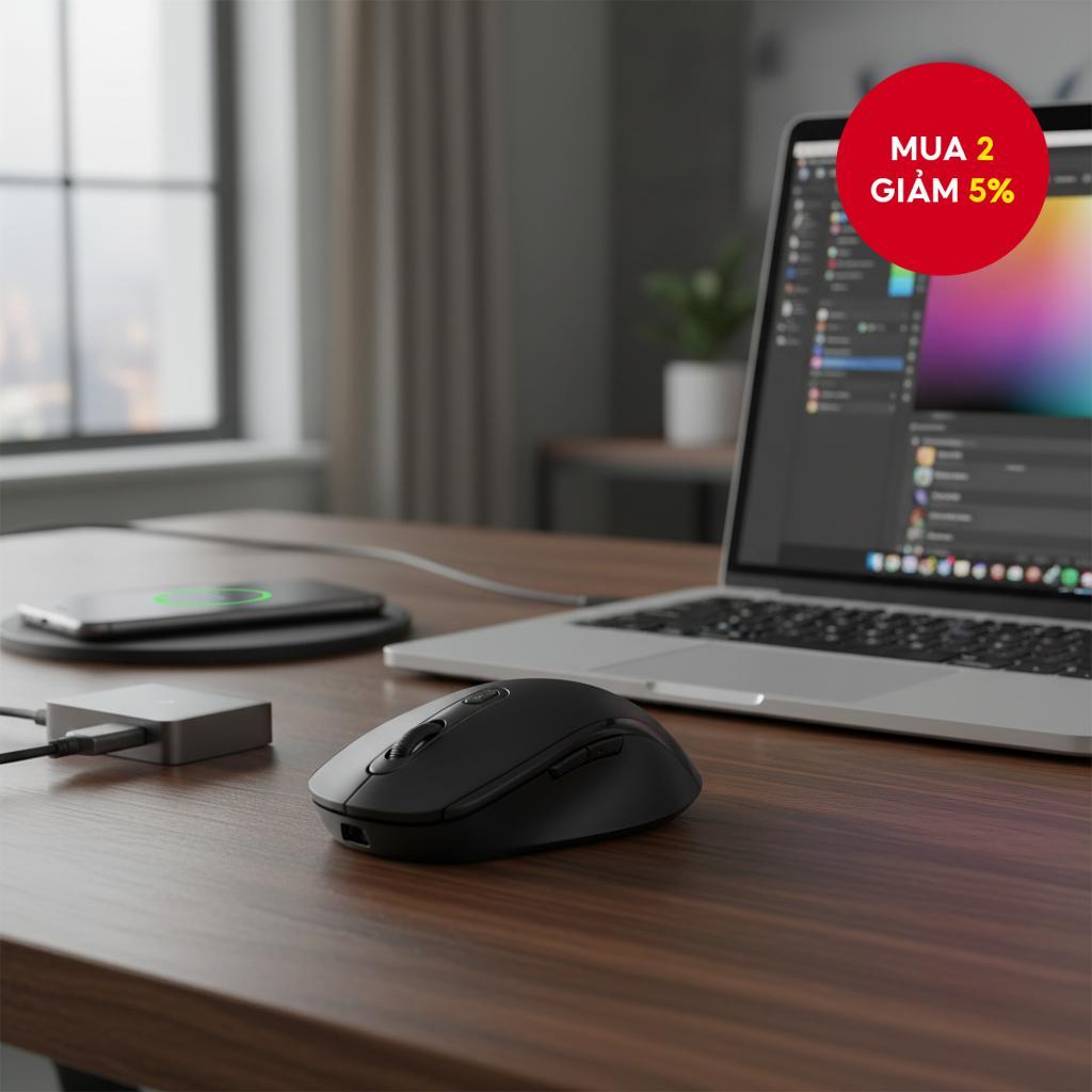 Chuột không dây Attack Shark X11, Bluetooth một cú nhấp, chế độ kép, pin siêu dài cho iPad/Mac