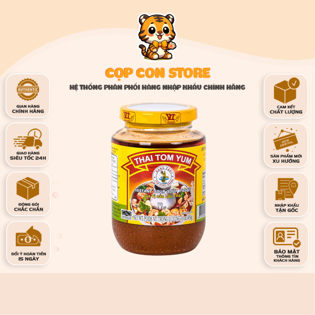 [HŨ 454gr] Gia Vị Lẩu Thái Tom Yum Chính Hiệu – Tom Yum Paste Chuẩn Vị Thái Lan