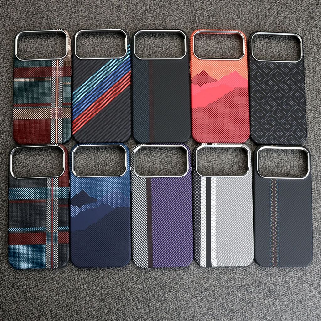 Kevlar Sợi Carbon Từ Tính Thích Hợp Cho iPhone 15 16 17 pro max air Frosted Phone Case Vỏ Bảo Vệ Chố