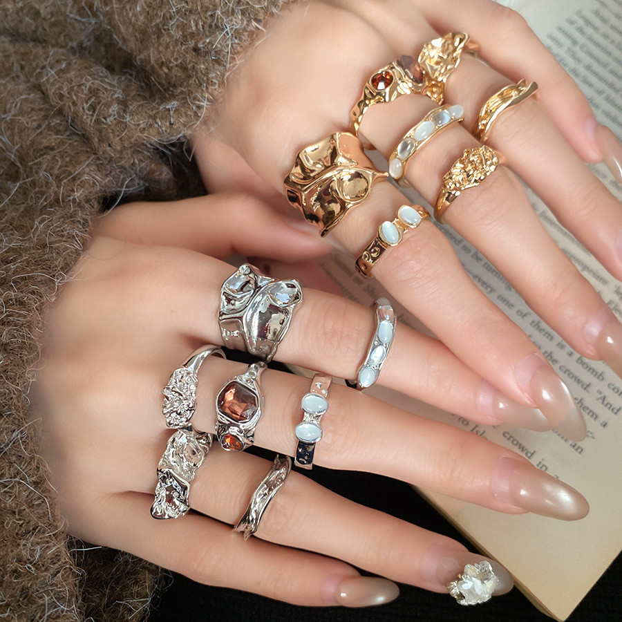 Bộ 7 Nhẫn Mở Phong Cách Đường Phố Thời Trang và Retro - Phụ Kiện Sang Trọng