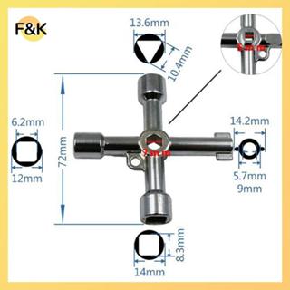 Chìa khóa tiện ích 4 chiều F & K cho hộp đồng hồ đo khí nước điện Chìa khóa mở tủ.