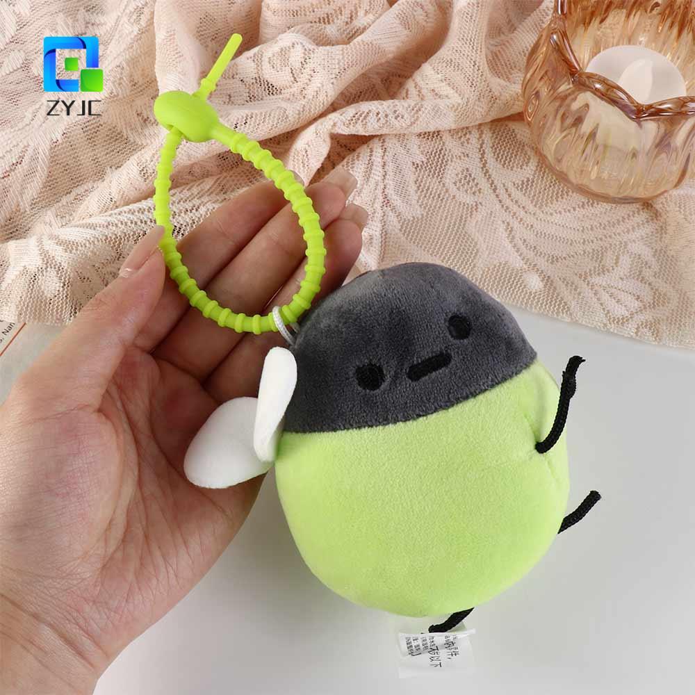 Móc khóa búp bê sang trọng ZYJC Firefly, Mặt dây chuyền đom đóm hoạt hình sang trọng Firefly phát sá