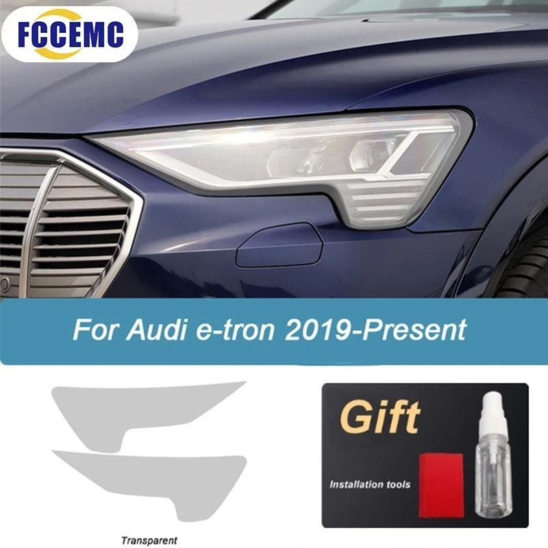 Dành Cho Xe Audi etron 55 50 2019-nay Phim Bảo Vệ Đèn Pha Ô Tô Tint Bọc Vinyl Khói Đen Trong Suốt TP