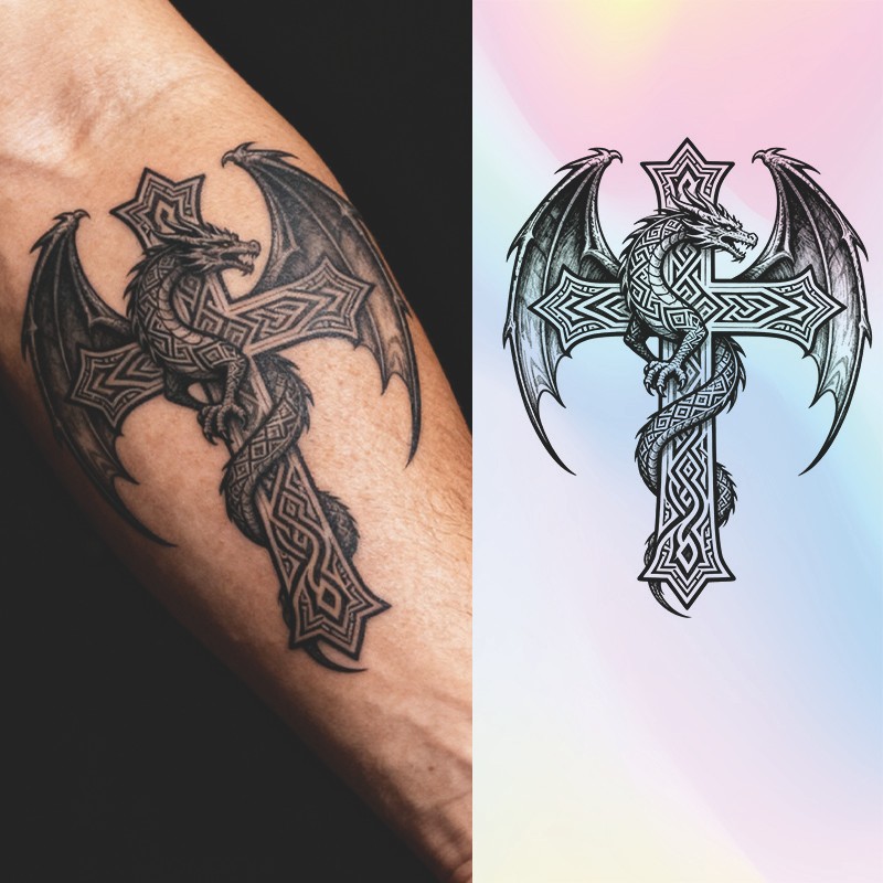 Hình Xăm Chống Thấm Nước Lâu Dài 30 Ngày Rồng Magic Hình Xăm Miếng Dán Giả Hình Xăm Tối Giản Hình Xă