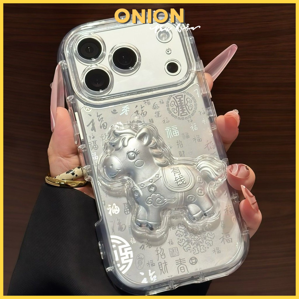 Ốp điện thoại Baifu Get Rich Lucky Horse(onion phụ kiện) cho iPhone 17ProMax / 16 / 15 / 14 / 13 / 1