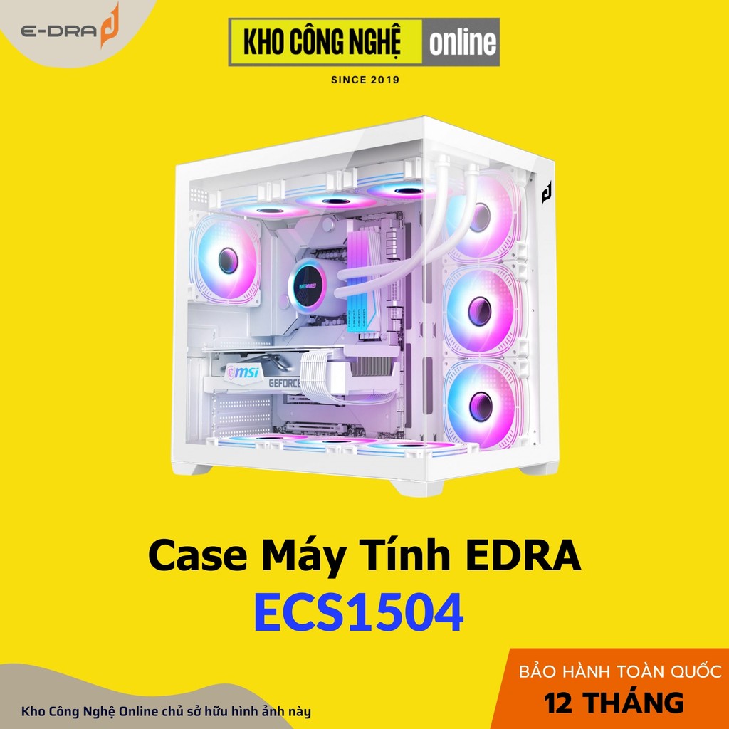 Vỏ Case máy tính EDRA ECS1504 - Trắng (Hàng Chính Hãng)